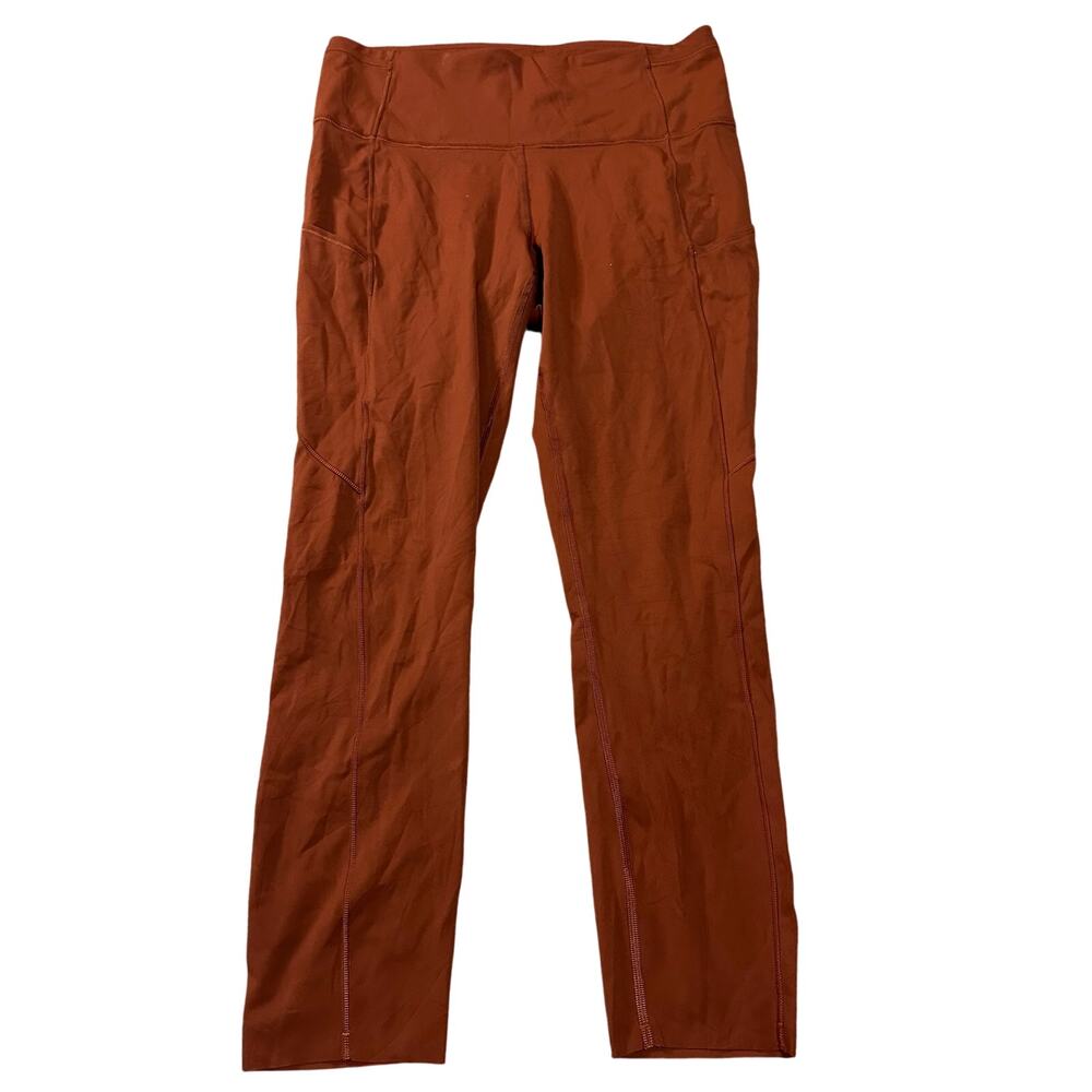 LULULEMON Women's Fast and Free High-Rise Crop 23" Size 8 In Dark Terracotta